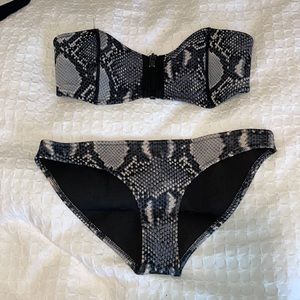 Triangle snakeskin bathing suit